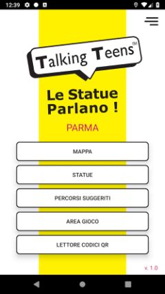 Il menu principale di TalkingTeens